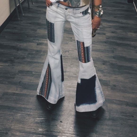 Carmar Denim - New Carmar LF Blanket Patchwork Bell Bottom Jeans